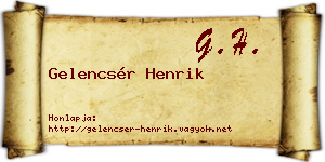 Gelencsér Henrik névjegykártya