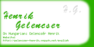 henrik gelencser business card