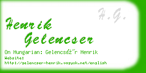 henrik gelencser business card